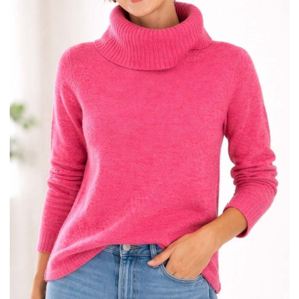 J. Jill Italian Yarn Pink Wool Cashmere Blend Turtleneck Sweater XS Long Sleeve